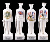 Model of Soldier Standing to Attention with Rifle by Wy Knot Crest China, with Union Jack, inscribed