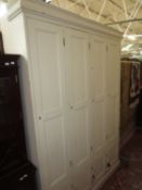 A painted pine locker cabinet 212cm high, 160cm wide