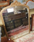 A Victorian gilt overmantel mirror 140cm high, 102cm wide