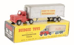 A Budgie No.202, International Refrigeration Truck `Coast to Coast Refrigeration`, red tractor unit,