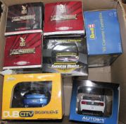 Seven 1/18 scale diecast models, comprising an Ertl `American Muscle` No.33685, 1969 Mercury Cougar;