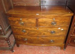 An early 19th century mahogany chest of two short and two long drawers 80cm high, 102cm wide