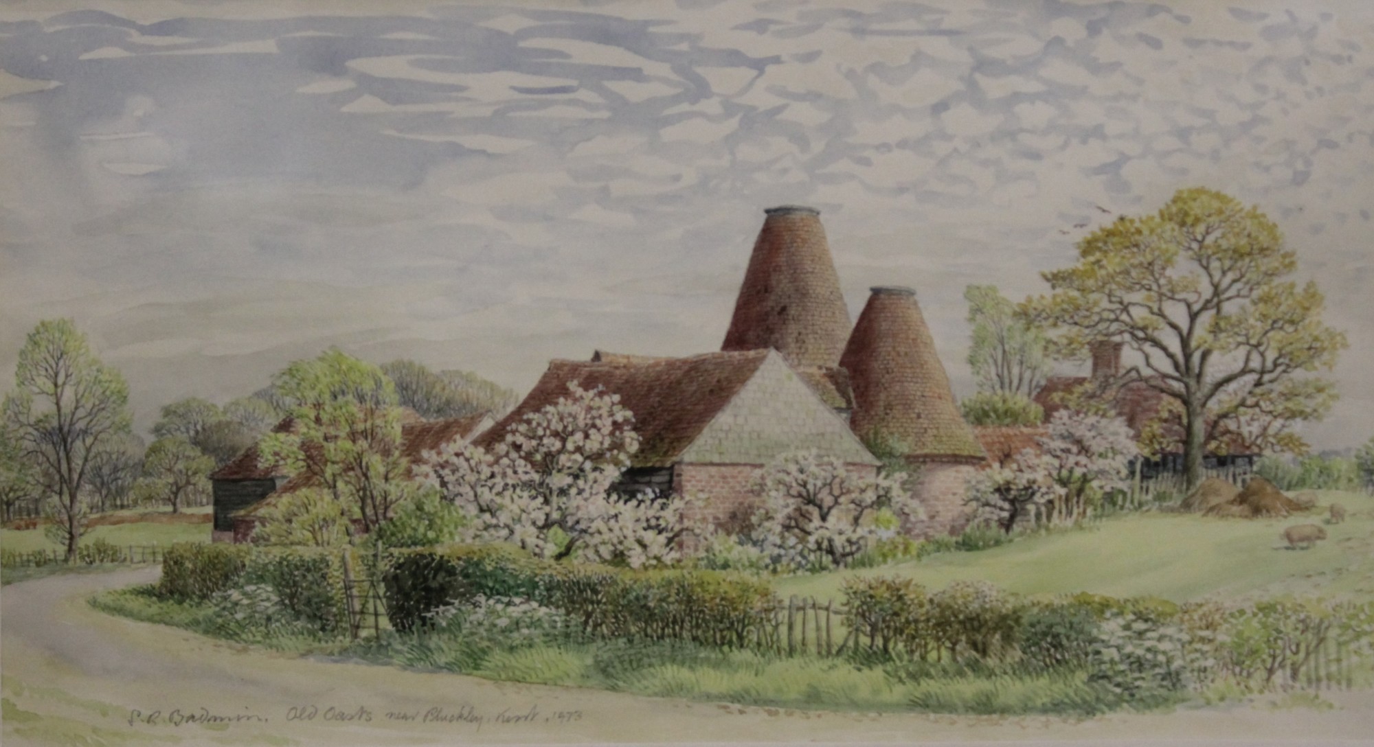 Stanley Roy Badmin (1906-1989) `Old Oasts near Pluckley, Kent` Watercolour Signed, titled and