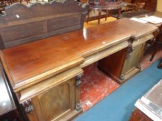 A Victorian mahogany inverted breakfront sideboard 93cm high, 211cm wide, 59cm deep, a George III