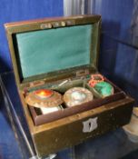 Victorian jewellery case with contents