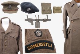 The Somerset Light Infantry - A Second World Officer`s Uniform, comprising, tunic, two battle-dress,