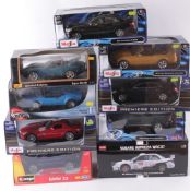 Ten 1/18 scale diecast model cars, comprising Sun Star No.4483, Subaru Impreza WRC07, Rally of Great