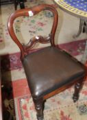 Five Victorian mahogany dining chairs