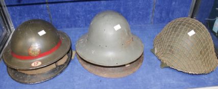 A Collection of Five Second World War & Later Steel Helmets, including Home-Front.
