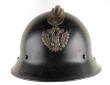 An Unusual Russian M26 Adrian Style Steel Helmet, the shell retaining much of its original black