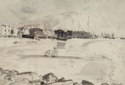 Robert Ponsonby Staples (1853-1943) Hastings, monochrome watercolour, signed in pencil lower