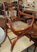 A Regency mahogany X frame chair