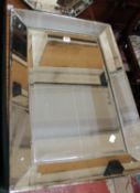 A Venetian etched glass wall mirror 76 x 54cm