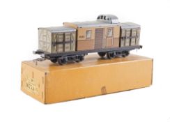 O gauge - A Jouets en Paris No.4675B, Wagon Bagage, ochre, brown and grey livery, boxed.