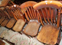 Seven Victorian dining chairs