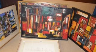 J. Heritage (20th century school) Abstract composition Oil on canvas Signed lower right 49.5cm x