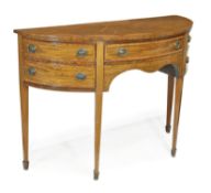 An Edwardian mahogany and inlaid bowfront sideboard 92cm high, 137cm wide