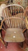 A 19th century ash and elm windsor chair together with four other examples