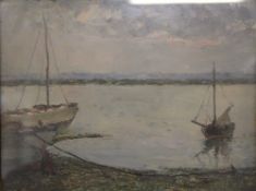 Piero Sansalvadore (1892-1955) `Evening Lights at West Mersea (Essex)` Oil on board Signed lower