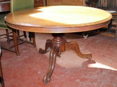 A Victorian mahogany tilt tip breakfast table