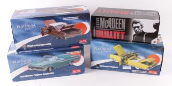 Eight 1/18 scale diecast model cars, comprising Greenlight No.12839, `Bullitt` Dodge Charger, black;