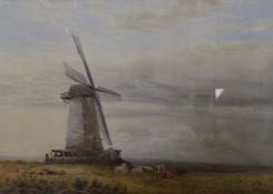 James Whaite Rural view with windmill Watercolour Signed and indistinctly dated lower left 48.5cm