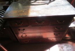 A George III mahogany chest with three short and three long drawers 91cm high, 113cm wide