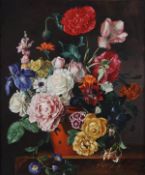 DS Frederick Victor Bailey (1919-1996) Still life of summer flowers in a pot on a ledge Oil on