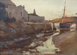 Ben Fisher (early 20th century) Low Water, Gamaes Bay Oil on panel Signed with initials lower right