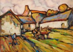 DS J** J** Bellman a.k.a Ken Moroney (b.1949) Farm near Cahors, France Oil on board Signed lower