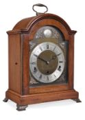 A mahogany quarter chiming mantel clock, Elliott, London, late 20th century, the eight-day movement