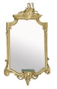 A Victorian carved giltwood and composition mirror, circa 1880, shaped rectangular plate,