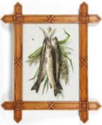Hanging trout, Relief embossed chromolithograph in contemporary Oxford frame c.1890 61 x 51cm (24 x