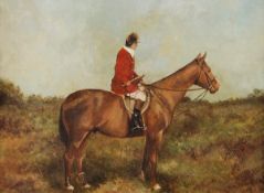 John Beer (fl.1895-1916) Huntsman on horseback Oil on board Signed lower right 26 x 34cm (10 1/4 x