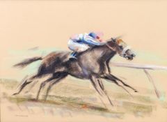 John Rattenbury Skeaping R.A. (1901-1980) Neck and neck Pastel and coloured chalks Signed and dated