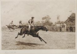 Robert Walker Macbeth (1848-1910) Horse and groom crossing a river Etching Signed in pencil lower