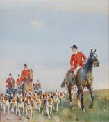 John Sanderson Wells R.I. (1872-1955) The Pack Watercolour over pencil Signed lower left 39 x