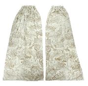 A pair of crewel work curtains, lined and interlined, each approximately 130cm wide, 370cm drop,