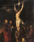 Circle of Jan van Noordt, Crucifixion, Oil on canvas, Unframed, 91 x 71.5cm (35 3/4 x 28 1/4in)