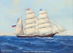 B. Hartuik, after Andreas Lind, ‘Britannia’ Fran Aland Capn Augst Ekblom, Oil on canvas, Signed,