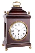 A George III mahogany bracket timepiece Unsigned, late 18th century The five pillar single fusee