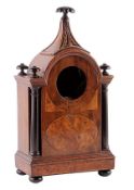 An inlaid mahogany watch stand in the form of a miniature bracket clock Unsigned, early 19th century