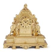 A French gilt brass mantel clock in the Greek Revival taste The movement by Samuel Marti et Cie,