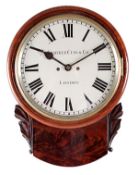 A Victorian mahogany drop-dial striking wall clock Camerer Cuss and Co., London, mid 19th century