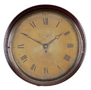 A George III mahogany dial wall timepiece Coster, Henley, late 18th century The four knopped