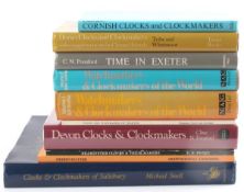Regional clockmaking- eight publications relating to South Western English clocks and clockmakers:
