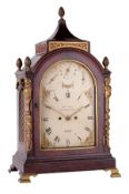 A George III brass mounted mahogany table clock with alarm for the Iberian market John Walker,