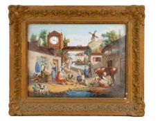 A fine French musical automaton picture clock The clock movement probably by N. F. Janvier, Paris,