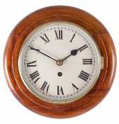 A mahogany fusee dial wall timepiece with eight inch dial Unsigned, early 20th century The four