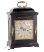 A fine William and Mary small ebony table timepiece with silent-pull quarter repeat and alarm